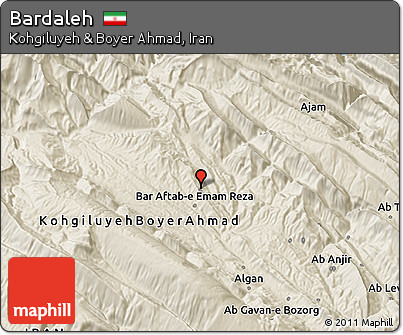 Shaded Relief 3D Map of Bardaleh