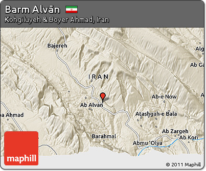 Shaded Relief 3D Map of Barm Alvān