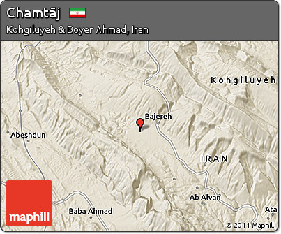 Shaded Relief 3D Map of Chamtāj