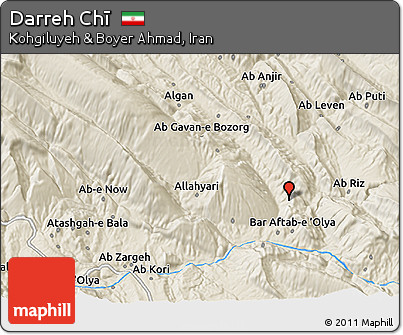 Shaded Relief 3D Map of Darreh Chī