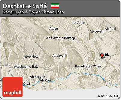Shaded Relief 3D Map of Dashtak-e Soflá