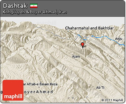 Shaded Relief 3D Map of Dashtak