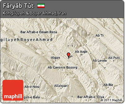 Shaded Relief 3D Map of Fāryāb Tūt