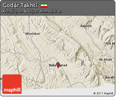 Shaded Relief 3D Map of Godār Takhtī