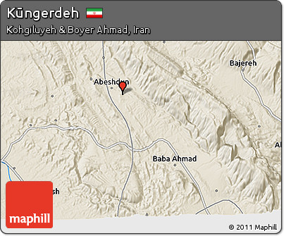 Shaded Relief 3D Map of Kūngerdeh