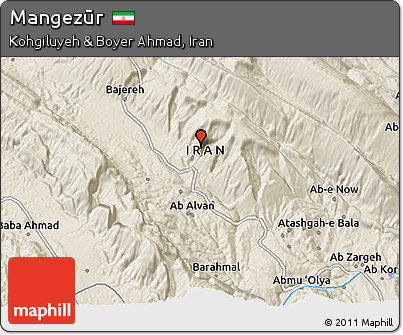 Shaded Relief 3D Map of Mangezūr