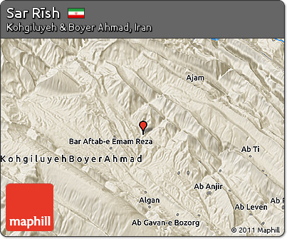 Shaded Relief 3D Map of Sar Rīsh