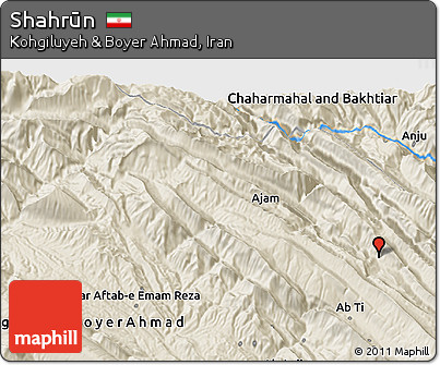 Shaded Relief 3D Map of Shahrūn