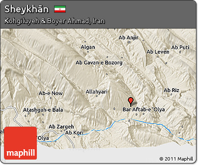 Shaded Relief 3D Map of Sheykhān