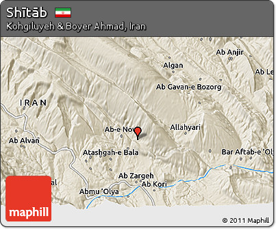 Shaded Relief 3D Map of Shītāb
