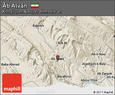 Shaded Relief 3D Map of Āb Alvān