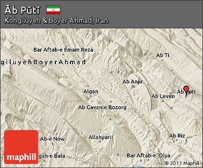 Shaded Relief 3D Map of Āb Pūtī