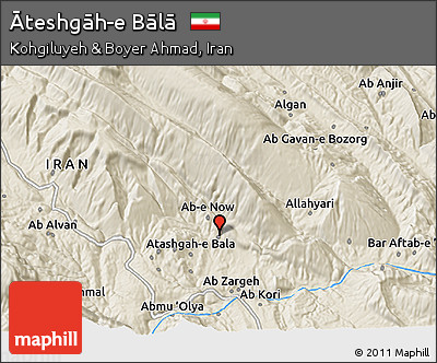 Shaded Relief 3D Map of Āteshgāh-e Bālā