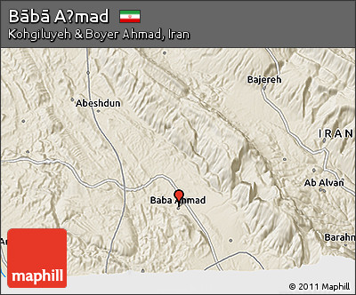 Shaded Relief 3D Map of Bābā Aḩmad