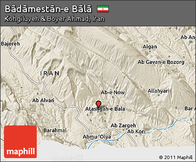Shaded Relief 3D Map of Bādāmestān-e Bālā