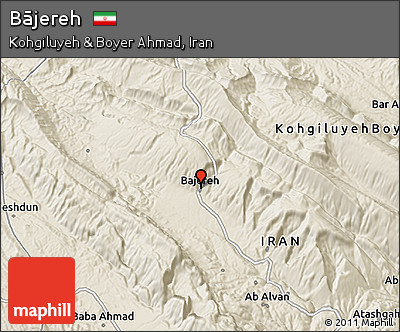 Shaded Relief 3D Map of Bājereh