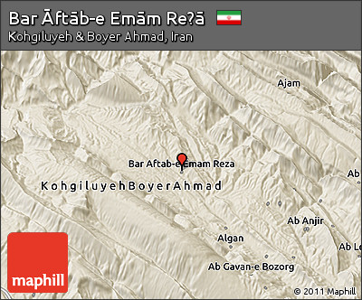 Shaded Relief 3D Map of Bar Āftāb-e Emām Reẕā