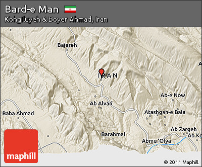 Shaded Relief 3D Map of Bard-e Man