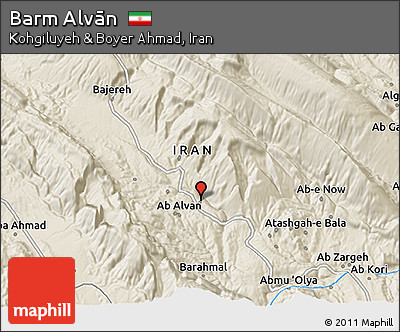 Shaded Relief 3D Map of Barm Alvān