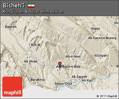 Shaded Relief 3D Map of Bīsheh'ī