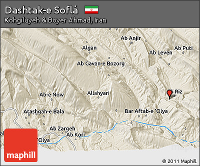 Shaded Relief 3D Map of Dashtak-e Soflá