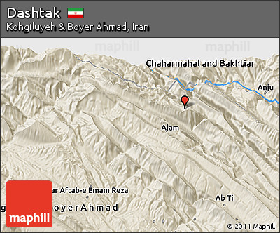 Shaded Relief 3D Map of Dashtak