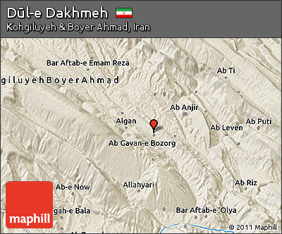 Shaded Relief 3D Map of Dūl-e Dakhmeh