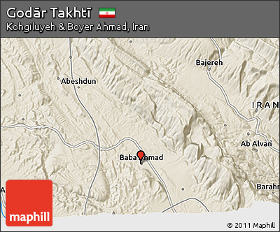 Shaded Relief 3D Map of Godār Takhtī