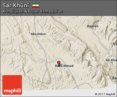 Shaded Relief 3D Map of Sar Khūnī