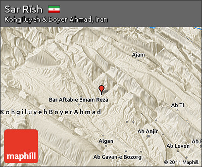 Shaded Relief 3D Map of Sar Rīsh