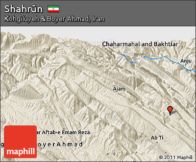 Shaded Relief 3D Map of Shahrūn