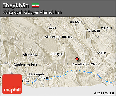 Shaded Relief 3D Map of Sheykhān