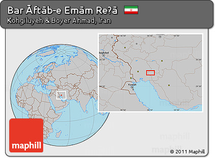 Gray Location Map of Bar Āftāb-e Emām Reẕā