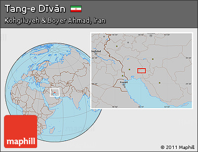 Gray Location Map of Tang-e Dīvān