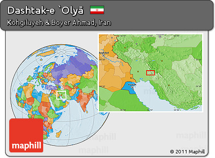 Political Location Map of Dashtak-e `Olyā