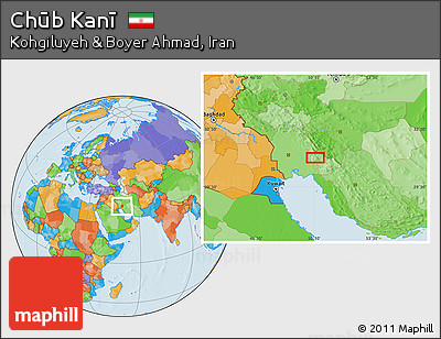 Political Location Map of Chūb Kanī