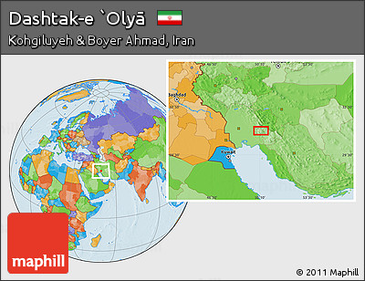 Political Location Map of Dashtak-e `Olyā
