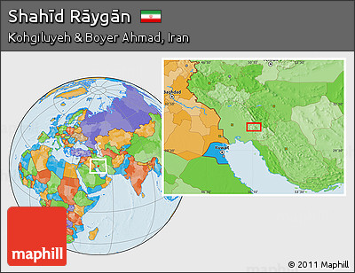Political Location Map of Shahīd Rāygān