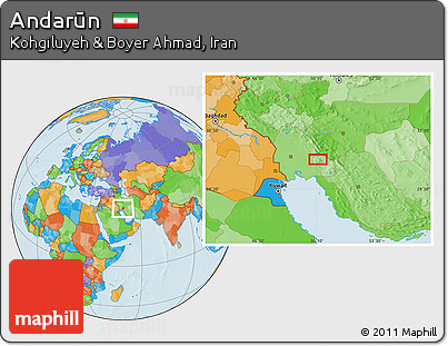 Political Location Map of Andarūn