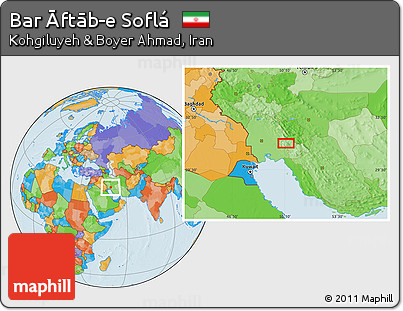 Political Location Map of Bar Āftāb-e Soflá