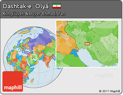 Political Location Map of Dashtak-e `Olyā