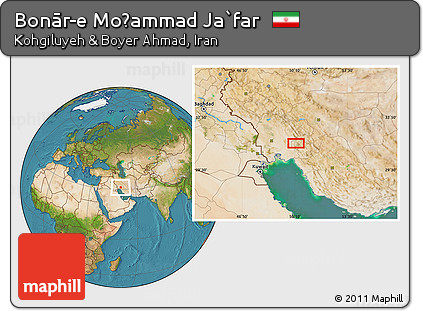 Satellite Location Map of Bonār-e Moḩammad Ja`far
