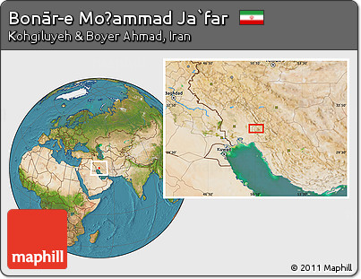 Satellite Location Map of Bonār-e Moḩammad Ja`far