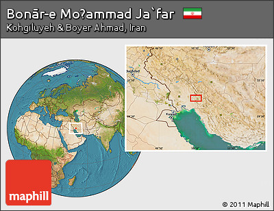 Satellite Location Map of Bonār-e Moḩammad Ja`far