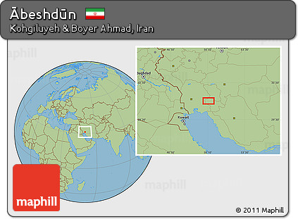 Savanna Style Location Map of Ābeshdūn