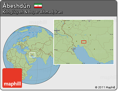 Savanna Style Location Map of Ābeshdūn