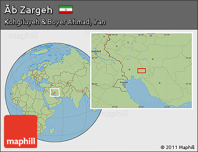Savanna Style Location Map of Āb Zargeh