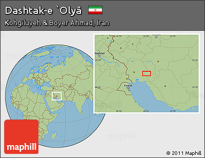 Savanna Style Location Map of Dashtak-e `Olyā