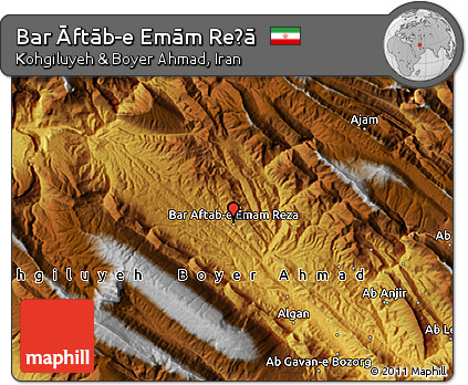 Physical Map of Bar Āftāb-e Emām Reẕā