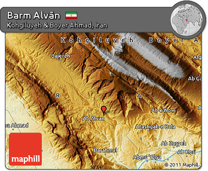 Physical Map of Barm Alvān